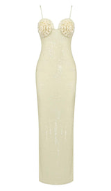 SEQUIN MAXI DRESS IN BROWN Dresses styleofcb XS BEIGE 