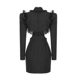 LACE HOLLOW OUT MINI DRESS IN BLACK DRESS styleofcb 