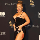 THIGH SLIT HALTER MAXI DRESS IN BLACK DRESS styleofcb 