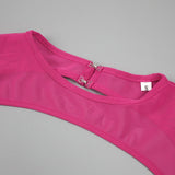 CUT OUT HIP WRAP MIDI DRESS IN PINK DRESS styleofcb 