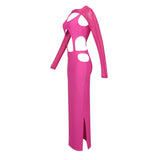 CUT OUT HIP WRAP MIDI DRESS IN PINK DRESS styleofcb 