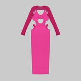 CUT OUT HIP WRAP MIDI DRESS IN PINK DRESS styleofcb 
