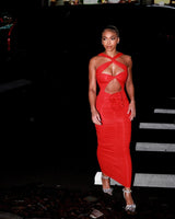 OFF SHOULDER CUT OUT MAXI DRESS IN RED DRESS styleofcb 