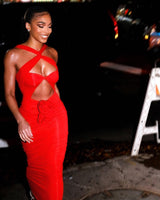 OFF SHOULDER CUT OUT MAXI DRESS IN RED DRESS styleofcb 