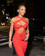 OFF SHOULDER CUT OUT MAXI DRESS IN RED DRESS styleofcb 