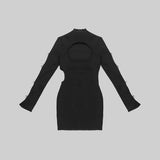 BACKLESS HIP WRAP MINI DRESS IN BLACK DRESS styleofcb 