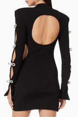 BACKLESS HIP WRAP MINI DRESS IN BLACK DRESS styleofcb 