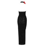 PERSPECTIVE WAIST-TIGHTENING MAXI DRESS IN BLACK DRESS styleofcb 