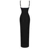 IRREGULAR BANDAGE MIDI DRESS IN BLACK DRESS styleofcb 