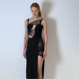 IRREGULAR BANDAGE MIDI DRESS IN BLACK DRESS styleofcb 