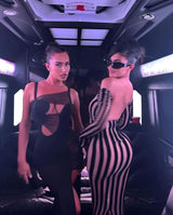 IRREGULAR BANDAGE MIDI DRESS IN BLACK DRESS styleofcb 