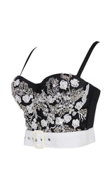 BEIGE EMBELLISHED BELT CORSET Shirts & Tops styleofcb 