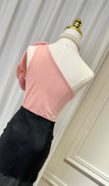 EXAGGERATED 3D FLOWER BODYSUIT IN PINK styleofcb 