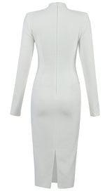 BLACK AND WHITE STITCHING BANDAGE DRESS