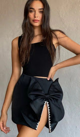 BLACK CRYSTAL BOW SKIRT Skirts styleofcb 
