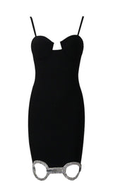 BLACK CRYSTAL MINI DRESS Dresses styleofcb 