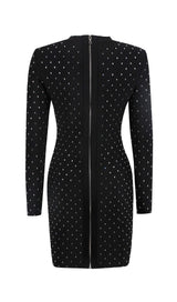 BLACK CRYSTAL PLUNGE MINI DRESS Dresses styleofcb 