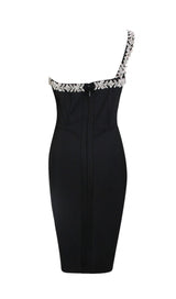 BLACK CRYSTAL STRAPS CROSET DRESS styleofcb 