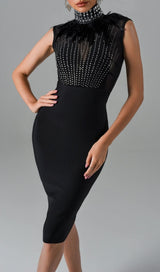 BLACK DIAMOND MIDI BANDAGE DRESS styleofcb 