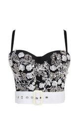 BLACK EMBELLISHED BELT CORSET Shirts & Tops styleofcb 34B/75 BLACK 