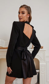 BLACK PLUNGE JECKET MINI DRESS Dresses styleofcb 