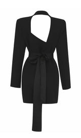 BLACK PLUNGE JECKET MINI DRESS Dresses styleofcb 