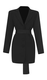 BLACK PLUNGE JECKET MINI DRESS Dresses styleofcb 