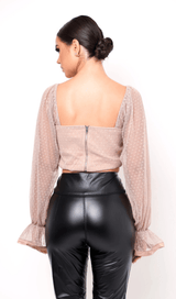 BLACK POLKA DOT WRAP CHEST CROP TOP styleofcb 