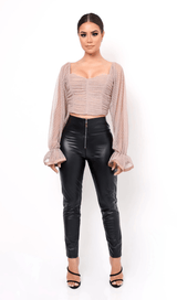 BLACK POLKA DOT WRAP CHEST CROP TOP styleofcb 