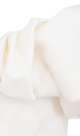 BLACK SATIN RUFFLE STRAPLESS DRESS ohmogo 