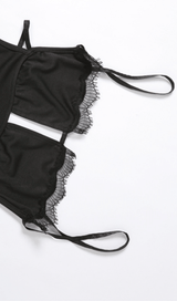 BLACK SLING SHOULDER SLIT DRESS styleofcb 