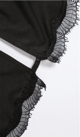 BLACK SLING SHOULDER SLIT DRESS styleofcb 