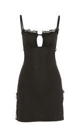 BLACK SLING SHOULDER SLIT DRESS styleofcb 