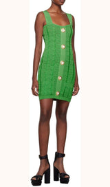BODYCON KNIT MINI DRESS IN GREEN DRESS STYLE OF CB 