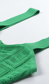 BODYCON KNIT MINI DRESS IN GREEN DRESS STYLE OF CB 