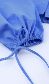 BRAWSTRING WAIST SHORT SHIRT IN BLUE styleofcb 