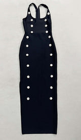 BUCKLE BANDAGE MAXI DRESS IN BLACK DRESS STYLE OF CB 