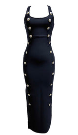 BUCKLE BANDAGE MAXI DRESS IN BLACK DRESS STYLE OF CB 