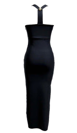 BUCKLE BANDAGE MAXI DRESS IN BLACK DRESS STYLE OF CB 