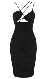 Backless slim wrap hip dress styleofcb BLACK XS 