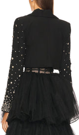 BEADED SPIRAL BLAZER IN BLACK BODYSUITS & JUMPSUITS styleofcb 