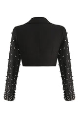 BEADED SPIRAL BLAZER IN BLACK BODYSUITS & JUMPSUITS styleofcb 