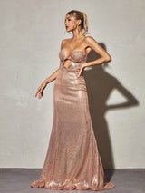 STRAPLESS SEQUIN MAXI DRESS Dresses Oh CICI 