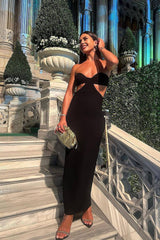 BUSTIER NECKLINE CUT OUT BANDAGE DRESS IN BLACK Bandage Dresses styleofcb 