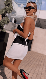 CONTRAST ASYMMETRIC TWO-PIECE SUIT Dresses styleofcb 