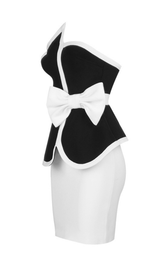 CONTRAST ASYMMETRIC TWO-PIECE SUIT Dresses styleofcb 