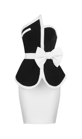 CONTRAST ASYMMETRIC TWO-PIECE SUIT Dresses styleofcb 