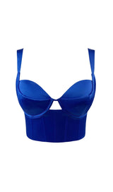 CORSET BACKLESS CROPPED TOP DRESS STYLE OF CB S BLUE 