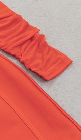 CORSET RUCHED MIDI DRESS IN RED DRESS STYLE OF CB 