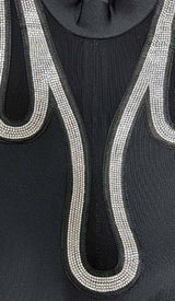 CRYSTAL-EMBELLISHED FLAME MINI DRESS IN BLACK DRESS STYLE OF CB 